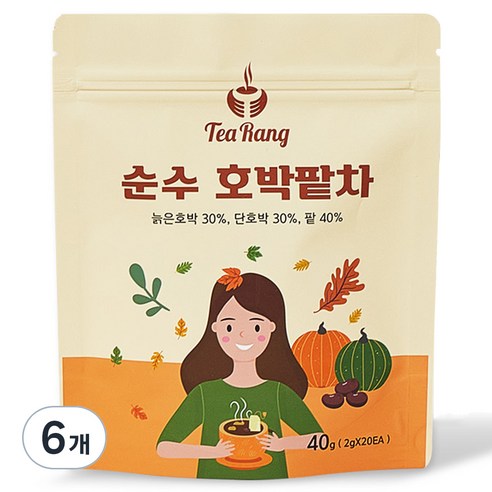 티랑 순수 호박 팥차, 2g, 20개입, 6개