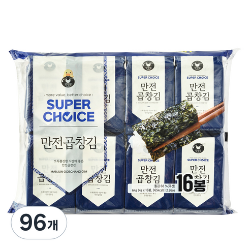 만전김 슈퍼초이스 곱창김, 4g, 96개