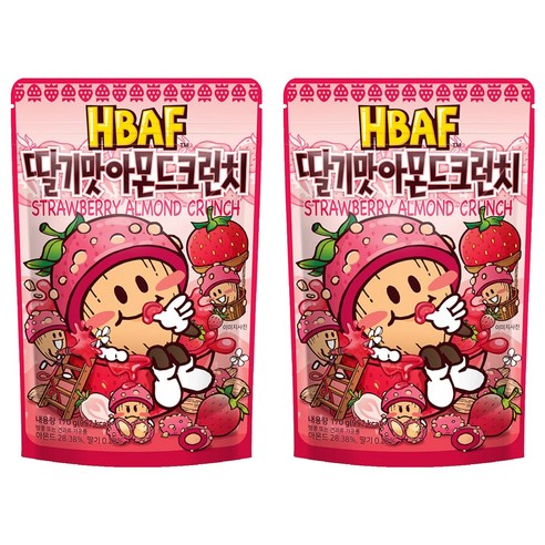 바프 딸기맛 아몬드크런치, 170g, 2개