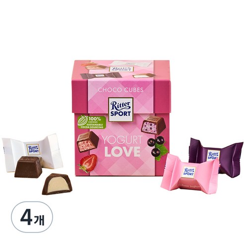 리터스포트 초코큐브 요거트 러브 랜덤발송, 176g, 4개