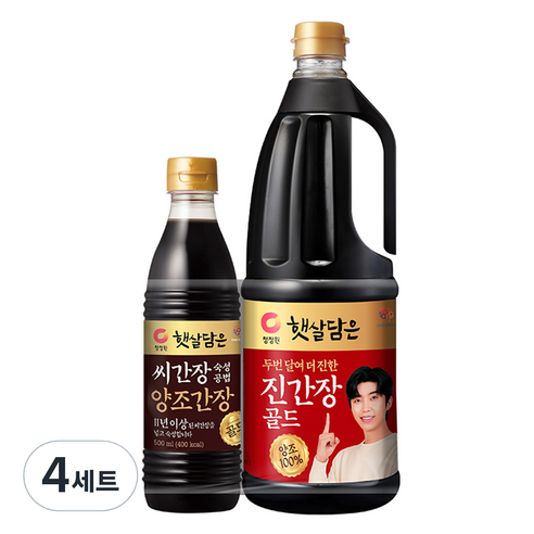 청정원 햇살담은 두번 달여 더 진한 진강장 골드 1.7L + 씨간장 골드 500ml 세트, 4세트