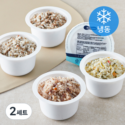 베베쿡 완료기 12개월이상 한우호두영양진밥 180g + 한우가지우엉진밥 180g + 전복새우파프리카진밥 180g + 두부고구마흑미진밥 180g 예비 이유식 A세트 (냉동), 720g, 2세트