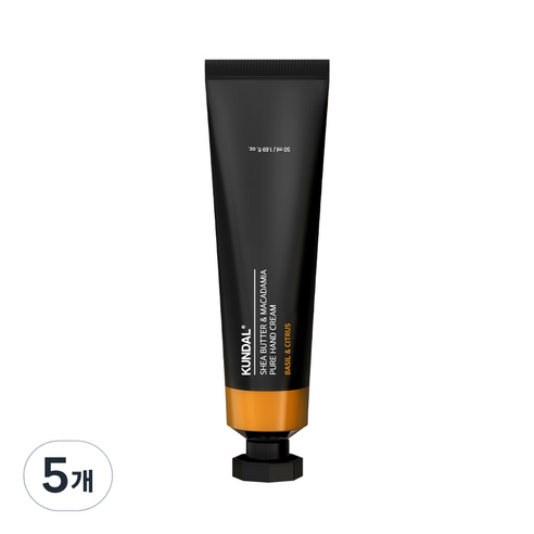 쿤달 시어버터 앤 마카다미아 퓨어 핸드크림 바질앤시트러스, 50ml, 5개