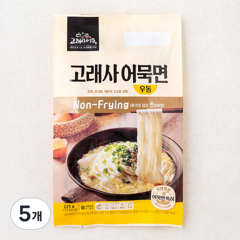 고래사어묵 고래사 어묵면 우동, 225g, 5개