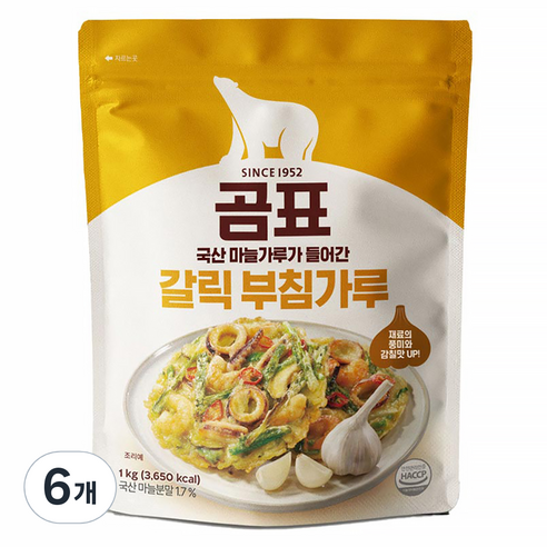 곰표 갈릭 부침가루, 1kg, 6개