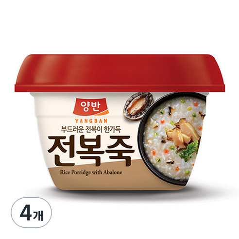 양반 전복죽, 287.5g, 4개