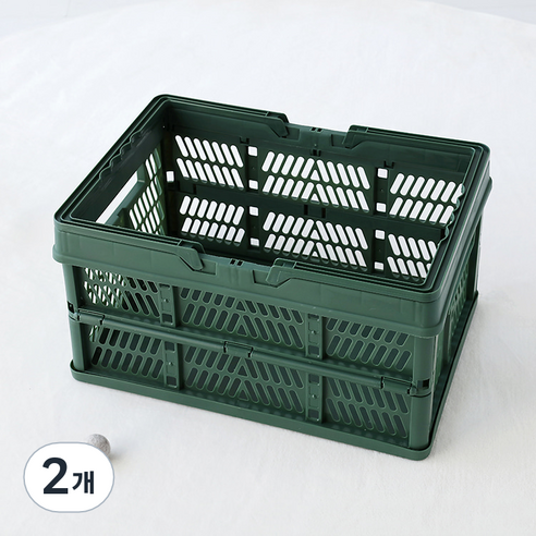마켓비 KONTINO 폴딩바스켓 33L, 원톤 그린, 2개