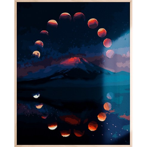 아트조이 물감 2배 DIY 명화그리기 40 x 50 cm, 호수에 뜬 달, 1개