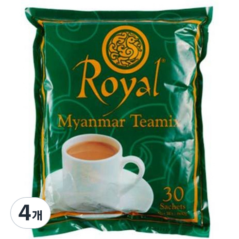 Royal 미얀마 티믹스 밀크티 분말, 20g, 30개입, 4개
