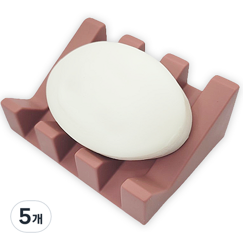 바코젤 논슬립 실리콘 비누받침, 핑크, 5개