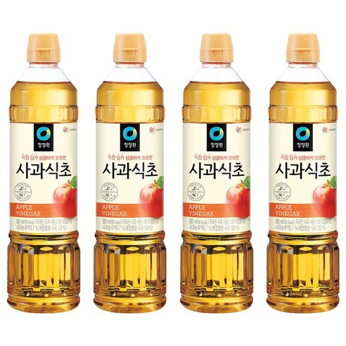 청정원 사과식초, 500ml, 4개