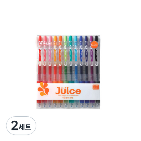 파이롯트 주스 젤잉크펜 0.38mm 12종 세트 LJU120UF-12C, 혼합색상, 2세트