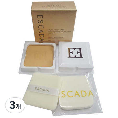 에스까다 오뜨 피니쉬 트윈 케이크 SPF 15 리필 13g, 23호 트루 베이지, 3개