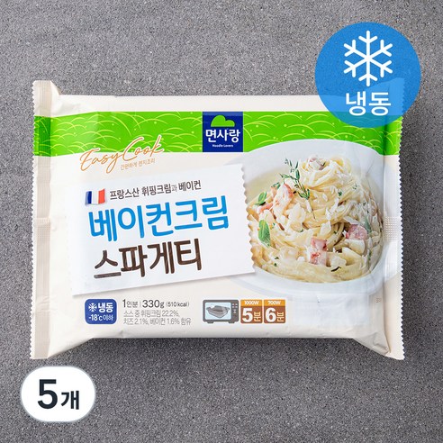 면사랑 베이컨크림 스파게티 (냉동), 330g, 5개