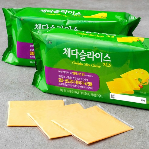 남양유업 드빈치 체다 슬라이스 치즈, 18g, 50개입, 2개