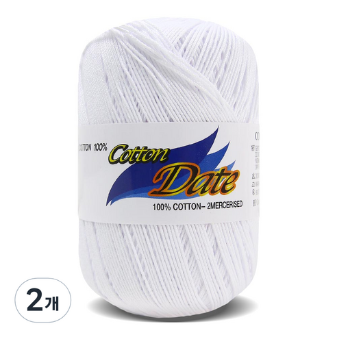 니뜨 코튼 데이트 실 75g, 14 화이트, 2개