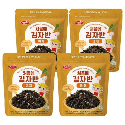 베베스트 유아용 처음에 김자반, 야채, 25g, 4개
