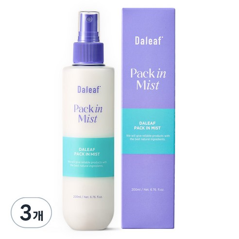 달리프 글램 노워시 헤어 팩 인 미스트, 200ml, 3개