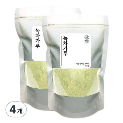 헬로우그린 녹차가루, 500g, 4개, 1개입