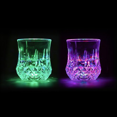 헬로키친 LED 언더락 술잔, 2개