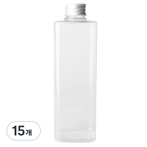 병도매닷컴 DTS500 투명 음료용기 알루미늄 실버캡, 500ml, 15개