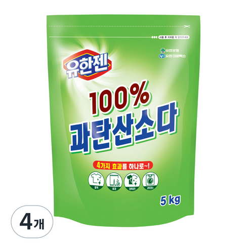 유한젠 100% 과탄산소다, 5kg, 4개