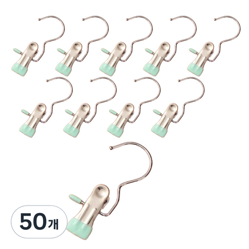 블체 스텐 후크 클립, 라이트그린, 50개