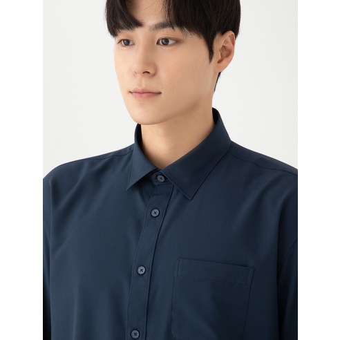 캐럿 남성용 구김 없는 링클프리 베이직 긴팔 셔츠