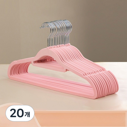 솔브리빙 논슬립 내구성 좋은 옷걸이 38cm, 핑크, 20개