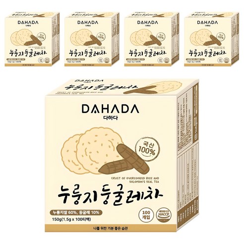 다하다 누룽지둥굴레차, 1.5g, 100개입, 5개