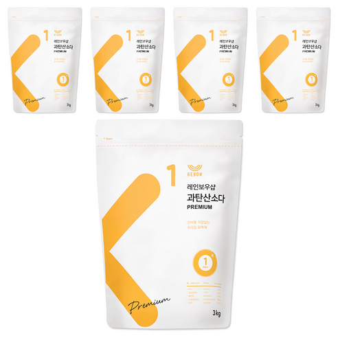 레인보우샵 과탄산소다 프리미엄 산소계 표백제, 3kg, 5개
