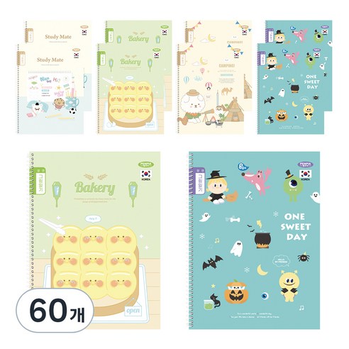 펜피아 1000 초등 스프링노트 그림일기 양면, 랜덤 발송, 60개