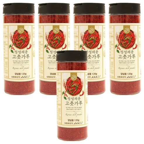 정성채운 국산 고춧가루 보통매운맛, 120g, 5개