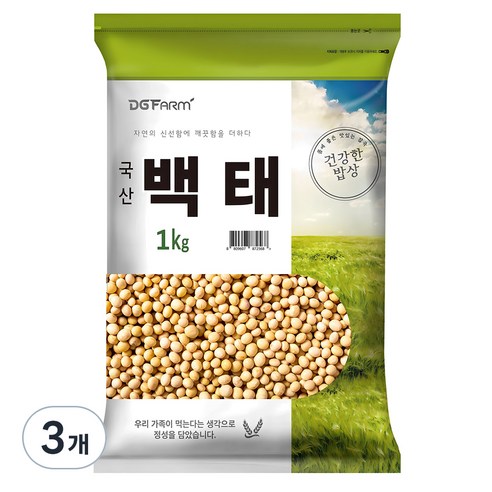 건강한밥상 국산 백태, 1kg, 3개