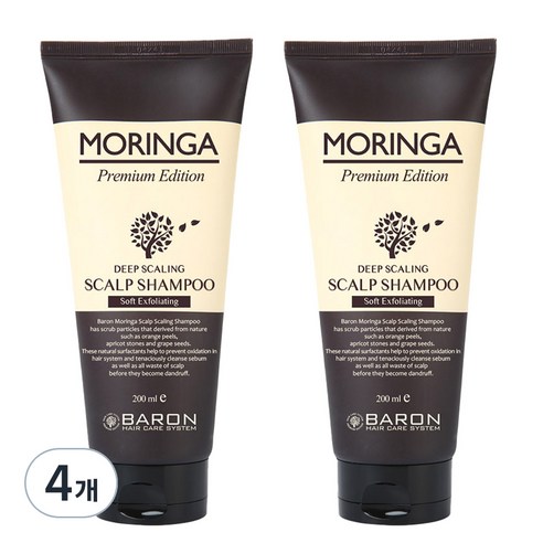 바론 모링가 스칼프 스크럽 샴푸, 200ml, 4개