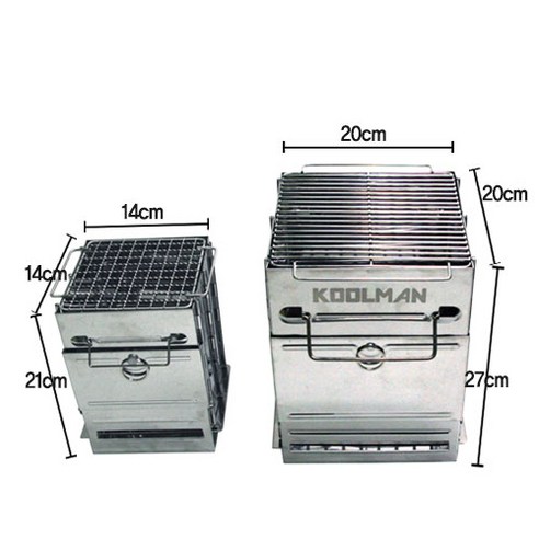 작은 크기의 가로길이로 휴대하기에 편리하고, 숯과 장작을 연료로 사용하여 강력한 히트를 발생시킬 수 있습니다.