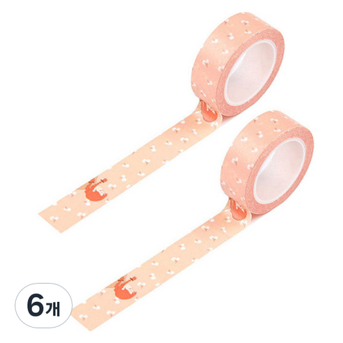 빨강머리앤 마스킹 테이프 15mm x 10m, 벚꽃앤, 6개