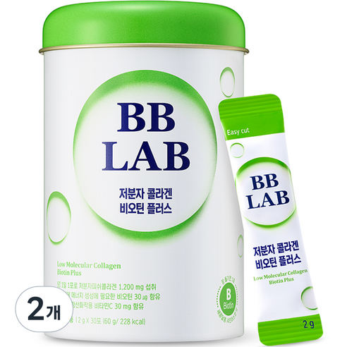 비비랩 저분자 콜라겐 비오틴 플러스 30p, 60g, 2개
