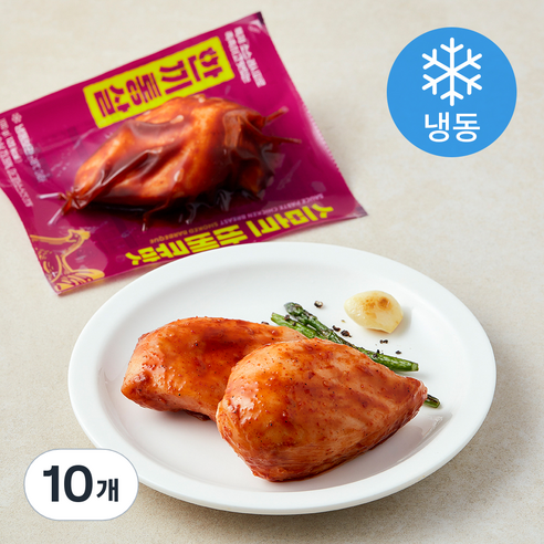 한끼통살 소스 닭가슴살 스모크 바베큐맛 (냉동), 100g, 1개입, 10개