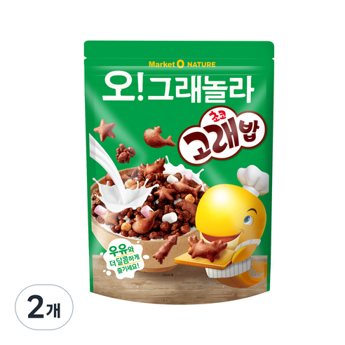 마켓오네이처 오그래놀라 초코고래밥, 275g, 2개
