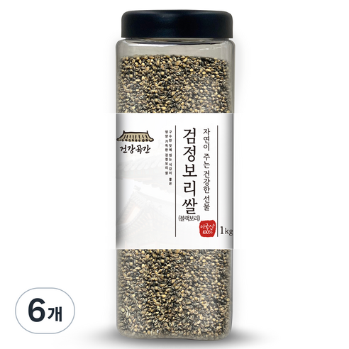 건강곡간 미국산 검정보리쌀, 1kg, 6개