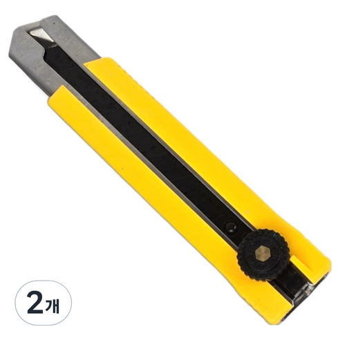 BESTIR 오토락 커터칼 25mm BST-03569, 옐로우, 2개