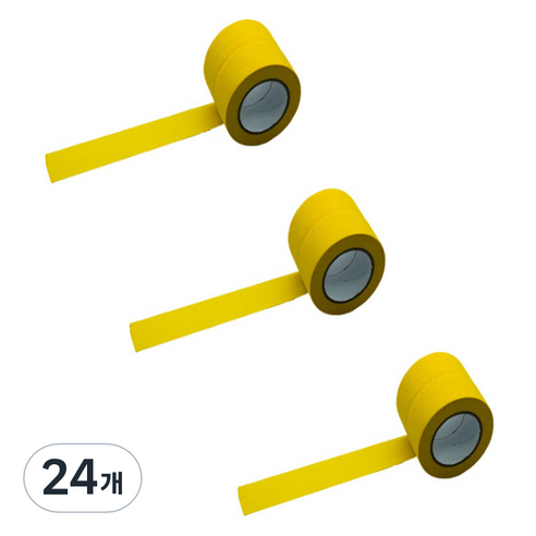 만들하비 컬러 종이 마스킹 테이프 2cm x 13m, 옐로우, 24개