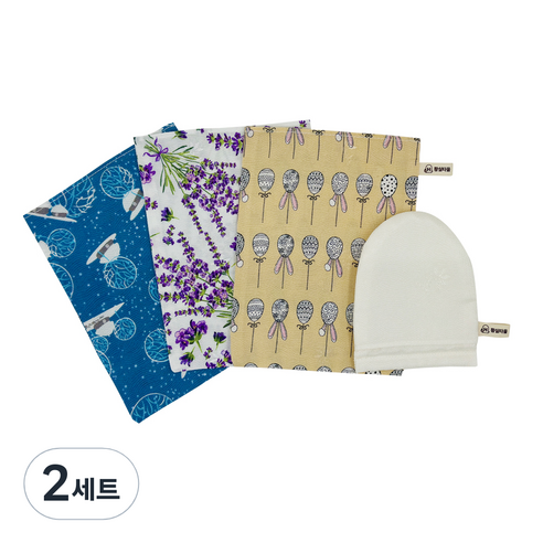 황실 사각타올 3종 + 세안타올 화이트 세트, 혼합색상, 2세트
