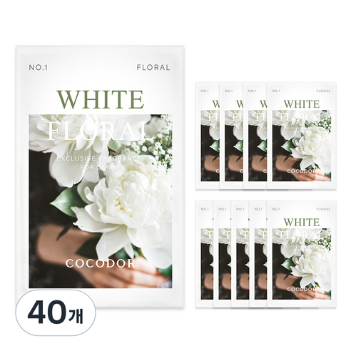 코코도르 퍼퓸 샤쉐 옷장 방향제 S 화이트 플로랄 본품, 2.5g, 40개