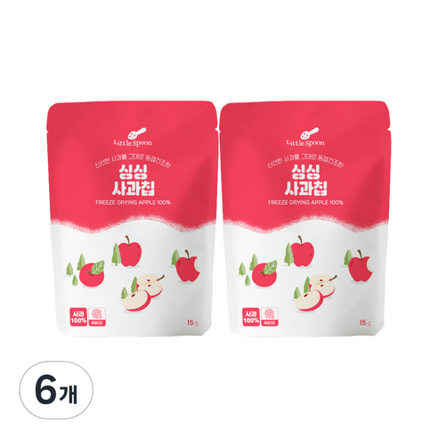 리틀스푼 동결건조 싱싱 사과칩, 13g, 6개