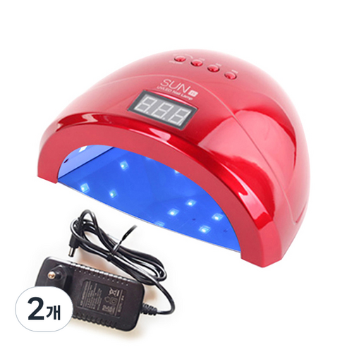 SUN1 LED/UV 젤네일 램프 48W, 레드, 2개