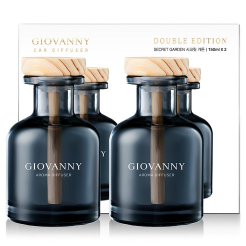 지오바니 차량용 디퓨저 150ml x 2종 세트, 시크릿가든, 1세트