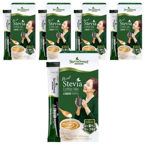 스테비아스위트 펄세스 디카페인 스테비아 커피믹스, 9g, 20개입, 5개