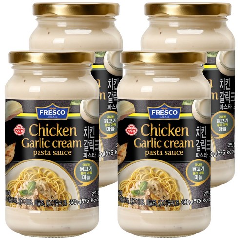 오뚜기 프레스코 파스타 소스 치킨 갈릭크림, 370g, 4개